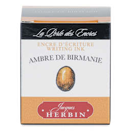 Herbin La Perle des Encres The Jewel of Inks Fountain Pen Ink - Ambre de Birmanie (Burmese Amber), 30 ml, front of packaging