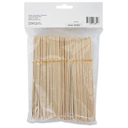 Cousin DIY Skinny Craft Sticks - Skinny Square, Pkg of 50, Natural, 1/10" H x 2/5" W x 4-1/2" L, back of packaging
