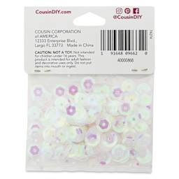 Cousin DIY Cupped Sequins - Pkg of 200, Crystal Iridescent, 8 mm - back of packaging