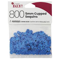 Cousin DIY Cupped Sequins - Pkg of 800, Royal Blue, 5 mm - front of packaging