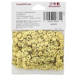 Cousin DIY Cupped Sequins - Pkg of 800, Gold, 5 mm - back of packaging