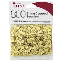 Cousin DIY Cupped Sequins - Pkg of 800, Gold, 5 mm - front of packaging