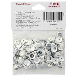 Cousin DIY Cupped Sequins - Pkg of 200, Silver, 8 mm - back of packaging
