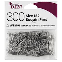 Cousin DIY Sequin Pins - Size 12, Silver, Pkg of 300, front of packaging