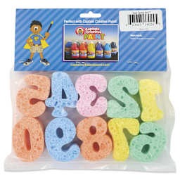 Captain Creative Super Sponges - Numbers, 2" - back of packaging