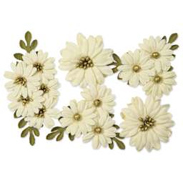 Little Birdie Fairy Garden Paper Flowers - Amor Mio, Pkg of 5