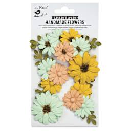 Little Birdie Fairy Garden Paper Flowers - Sunshine and Lemonade, Pkg of 5 - front of packaging