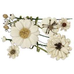 Little Birdie Heleen Paper Flowers - Ivory Pearl, Pkg of 12 - out of packaging