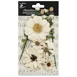 Little Birdie Heleen Paper Flowers - Ivory Pearl, Pkg of 12
