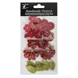 Little Birdie Renae Paper Flowers - Cardinal Red, Pkg of 27 - front of packgaging