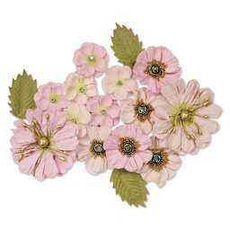 Little Birdie Renae Paper Flowers - Pearl Pink, Pkg of 27