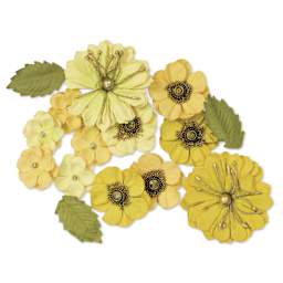 Little Birdie Renae Paper Flowers - Sunshine, Pkg of 27