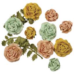 Little Birdie Whitney Paper Flowers - Sunshine & Lemonade, Pkg of 14