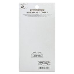 Little Birdie Whitney Paper Flowers - Aqua Medley, Pkg of 14 - back of packaging