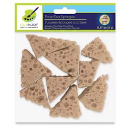 Color Factory Faux Sea Sponges - Pkg of 9, 2" x 1" sponges in packaging
