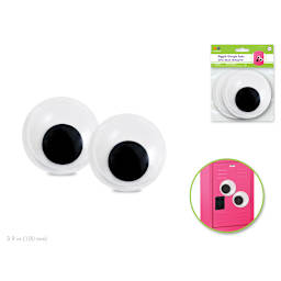 Krafty Kids Googly Eyes - Pkg of 2, Black, 100mm, Biggie Eyes pasted onto locker