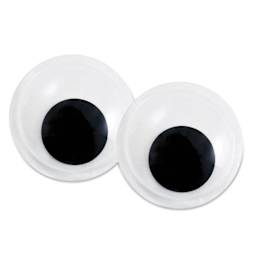 Krafty Kids Googly Eyes - Pkg of 2, Black, 100mm, Biggie Eyes out of packaging