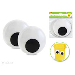 Krafty Kids Googly Eyes - Pkg of 2, Black, 150mm, Biggie Eyes pasted onto bucket