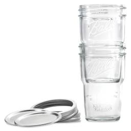 Ball Nesting Mason Jars and Lids - lids and two 16 oz jars stacked