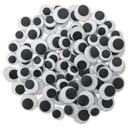 Creative Arts by Charles Leonard Wiggle Eyes - Pkg of 100, Black, Jumbo Round, Assorted Sizes
