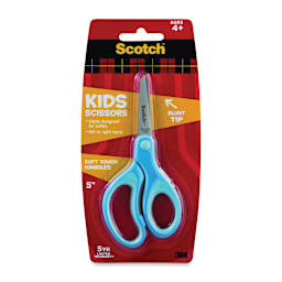 Scotch Soft Touch Blunt Kids Scissors, 5", Stainless Steel, Blue (color may vary)