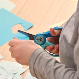 Fiskars Magic Morph Kids Scissors, Blunt, 5", Blue Cutting Paper