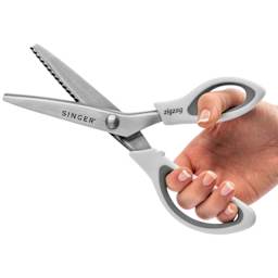Singer Pinking Shears - White, 9" Length, in right hand