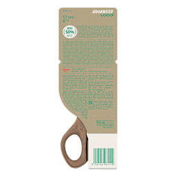 Maped Advanced Wood Handled Scissors - 6-3/4" Length, back of the packaging