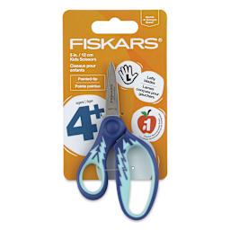 Fiskars SoftGrip Scissors - 5'', Left-Handed, Pointed Tip front of packaging