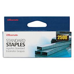 Officemate Standard Chisel Point Staples - Pkg of 2,500, 1/4" front of packaging