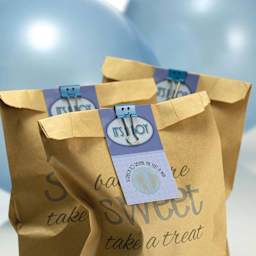 Officemate Smiling Face Binder Clips - Pkg of 42, 3/4" clipped to pastry bag