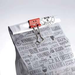 Officemate Smiling Face Binder Clips - Pkg of 42, 3/4" clipped to take-out bag