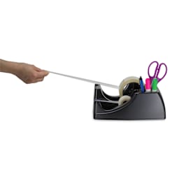 Officemate Dual Roll Tape Dispenser with office supplies (not included), tape being withdrawn