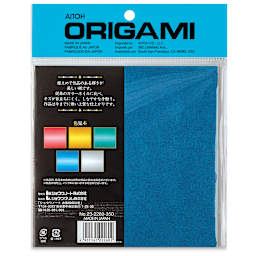 Aitoh Matt Metallic Origami Paper - Single-Sided, 6" x 6", Assorted Colors, Package of 15 Sheets (Back of packaging)