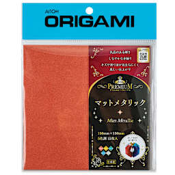 Aitoh Matt Metallic Origami Paper - Single-Sided, 6" x 6", Assorted Colors, Package of 15 Sheets (Front of packaging)