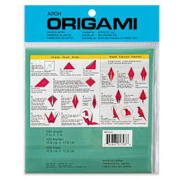 Aitoh Modern Colors Origami Papers - Assorted Colors, 7" x 7", 100 Sheets (Back of packaging)
