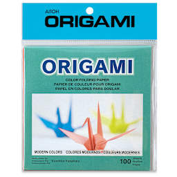 Aitoh Modern Colors Origami Papers - Assorted Colors, 7" x 7", 100 Sheets (Front of packaging)