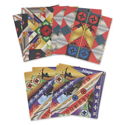 Aitoh Ninja Spinners Origami Kit - 5-7/8" x 5-7/8", Pkg of 16, kit contents