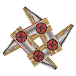 Aitoh Ninja Spinners Origami Kit - 5-7/8" x 5-7/8", Pkg of 16, finished throwing star with Mitsudomoe