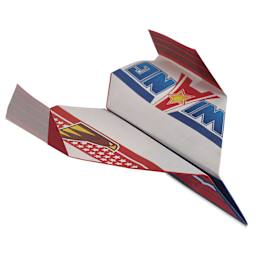 Aitoh Paper Airplane Origami Kit, finished white and red plane