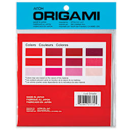 Aitoh Shades of Origami Paper - Red, 5-7/8" x 5-7/8", 48 Sheets (Back of packaging)