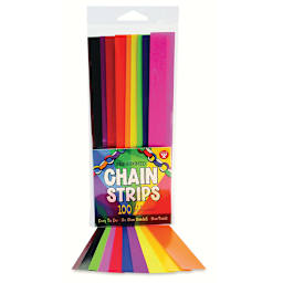 Hygloss Pre-Gummed Chain Strips - Assorted Colors, Package of 100 (In and out of packaging)