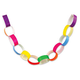 Hygloss Pre-Gummed Chain Strips - Assorted Colors, Package of 100 (Sample paper chain)