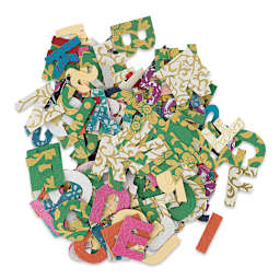 Black Ink Decorative Paper Alphabets and Numbers Pack - 50 grams (Out of packaging)