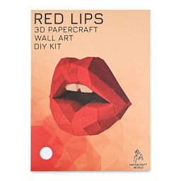 Papercraft World 3D Papercraft Wall Art DIY Kit - Red Lips (Front of packaging)