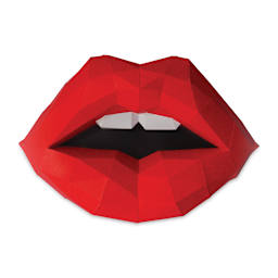 Papercraft World 3D Papercraft Wall Art DIY Kit - Red Lips (Front view)