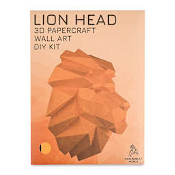 Papercraft World 3D Papercraft Wall Art DIY Kit - Lion Head (Front of packaging)