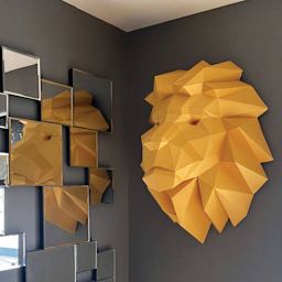 Papercraft World 3D Papercraft Wall Art DIY Kit - Lion Head (Hanging on wall)