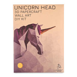Papercraft World 3D Papercraft Wall Art DIY Kit - Unicorn Head (Front of packaging)