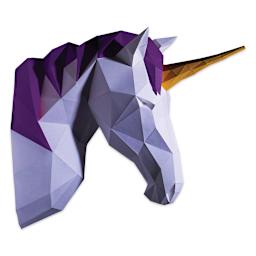 Papercraft World 3D Papercraft Wall Art DIY Kit - Unicorn Head (Side view)